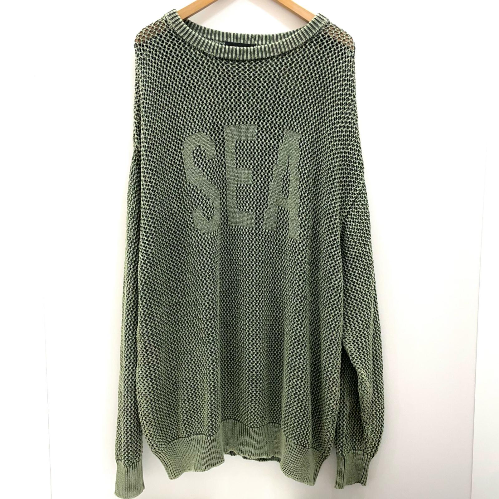 【中古】WIND AND SEA | ウィンダンシー 長袖オーバーサイズ ニット セーター グリーン サイズ:XL【尾張小牧店】