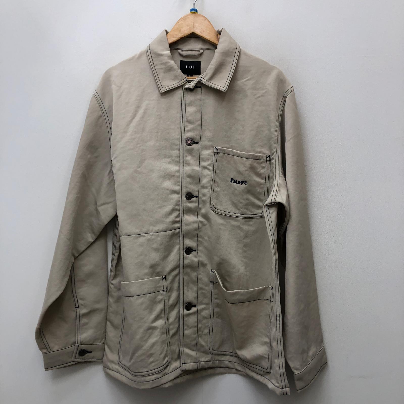 【中古】HUF | ハフ CONTRAST NYLON CHORE JACKET その他トップス アイボリー サイズ：L【加古川店】