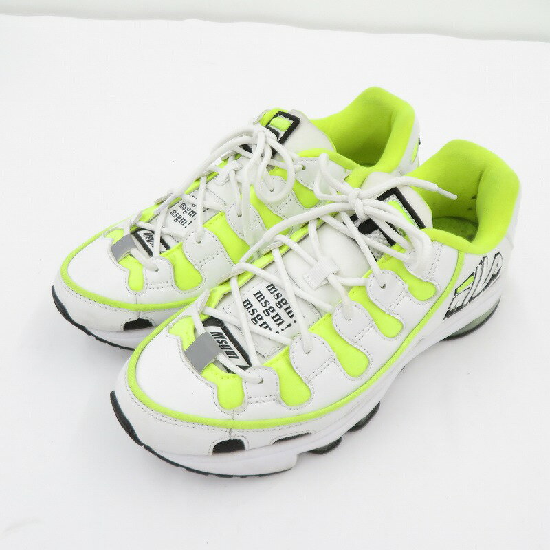 【中古】FILA | フィラ × MSGM スニーカー 2740MS0125F ホワイト × イエロー【瀬戸大橋店】