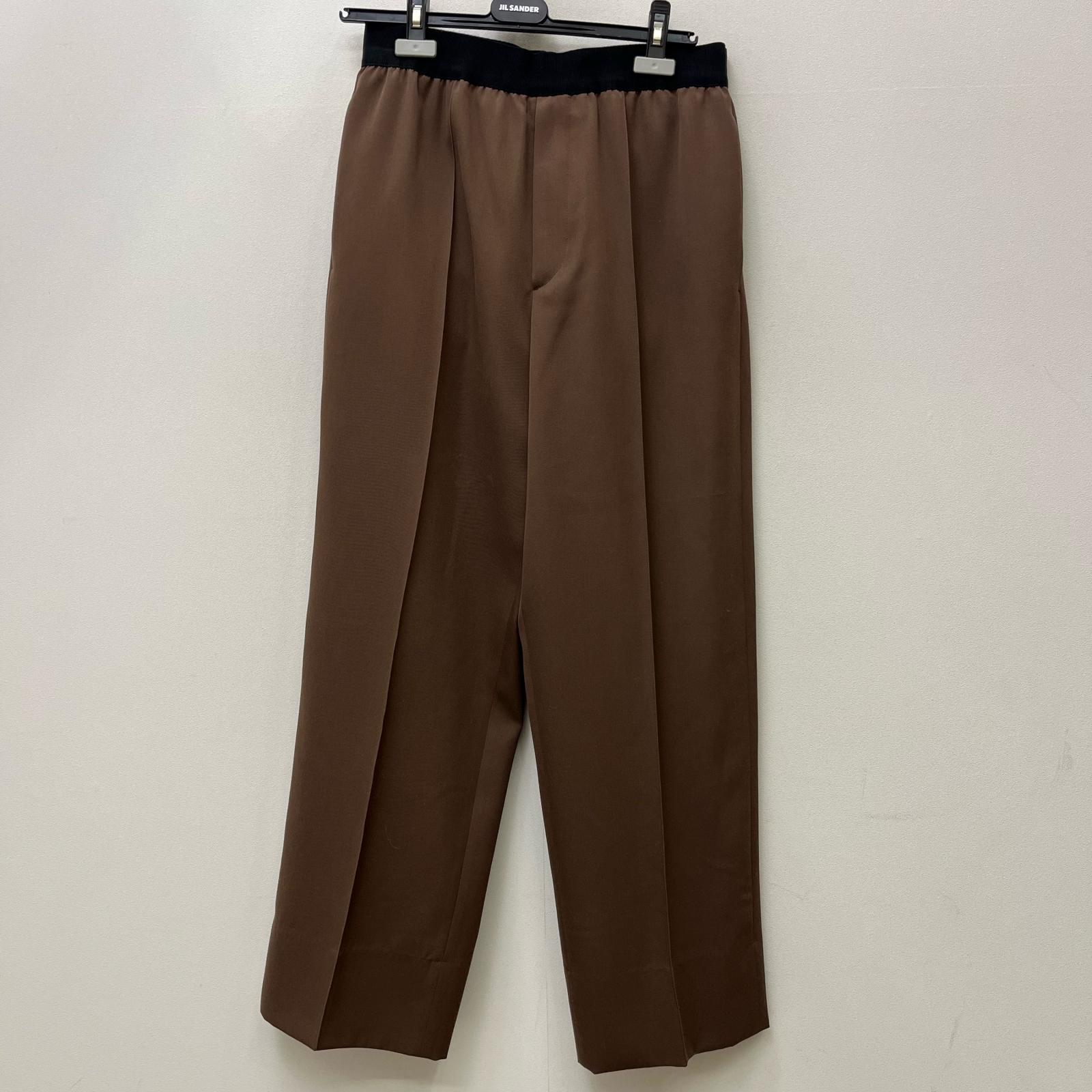 【中古】JIL SANDER | ジルサンダー ウエストゴムギャザースラックスパンツ その他ボトムス JSMU310701MU20290021 ブラウン サイズ:46【加古川店】