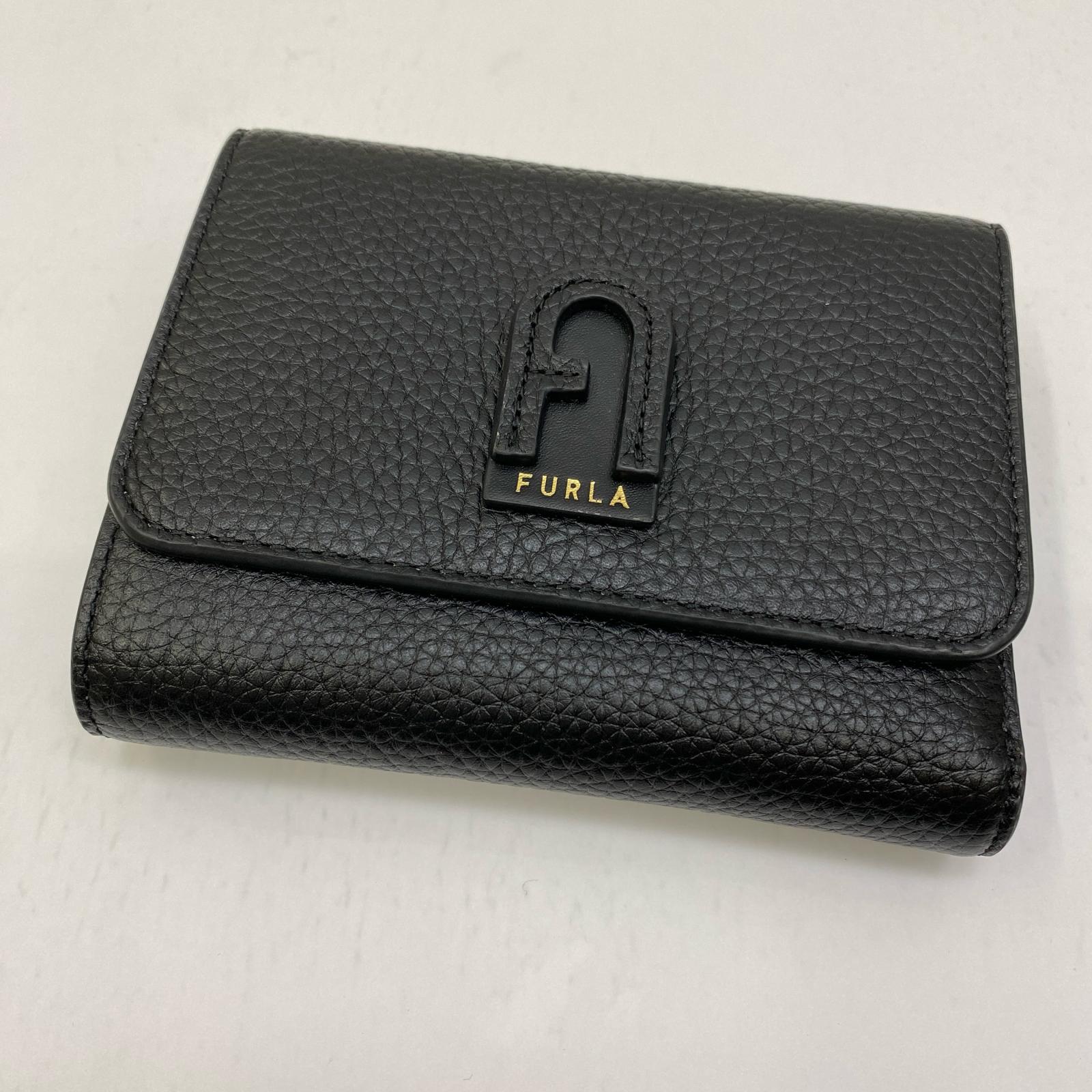 【中古】Furla | フルラ 三つ折り財布 ブラック【加古川店】