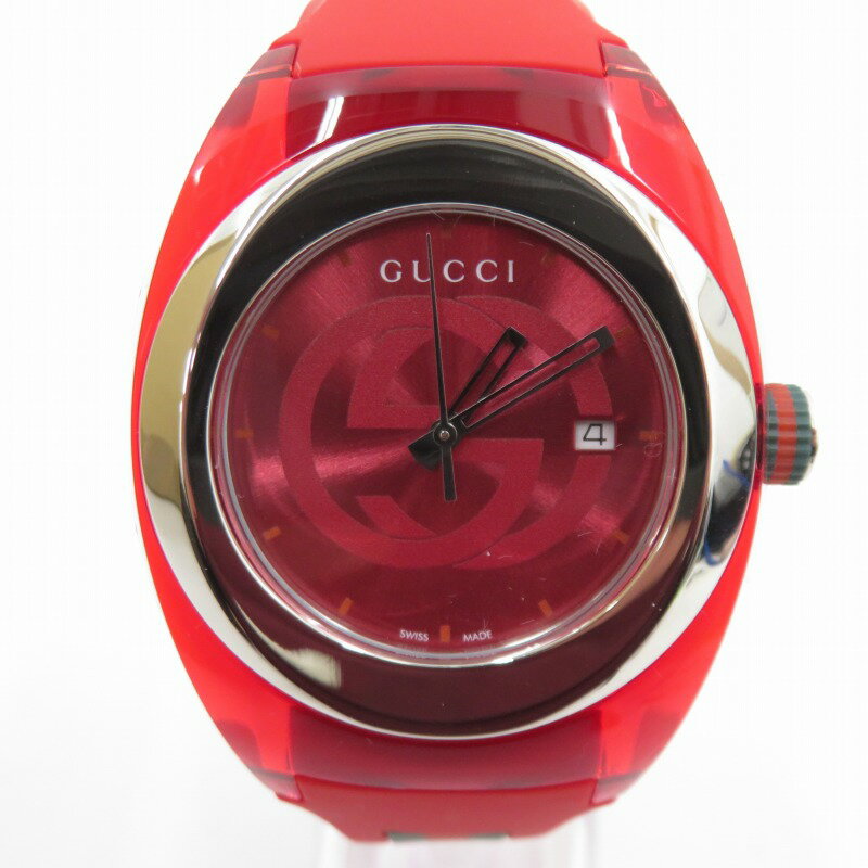 【中古】GUCCI | グッチ グッチシンク アナログクォーツ 腕時計 137.1 レッド【瀬戸大橋店】