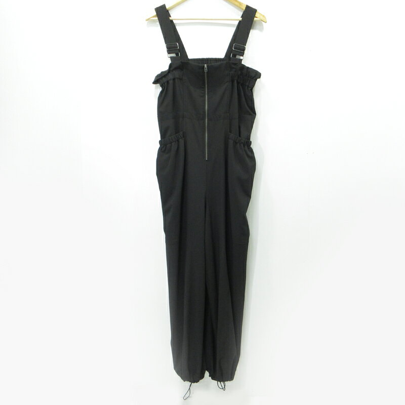 【中古】furfur | ファーファー ワークディティールワイドサロペット REFP241057 ブラック サイズ:ONESIZE【三重本店】