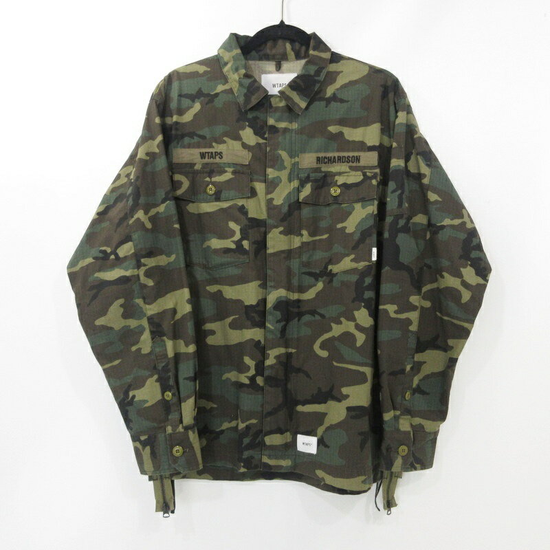 【中古】W)TAPS | ダブルタップス ×RICHARDSON BUDS/LS/COTTON ミリタリージャケット 202BRRID-SHM01S カモ サイズ:3【姫路東店】