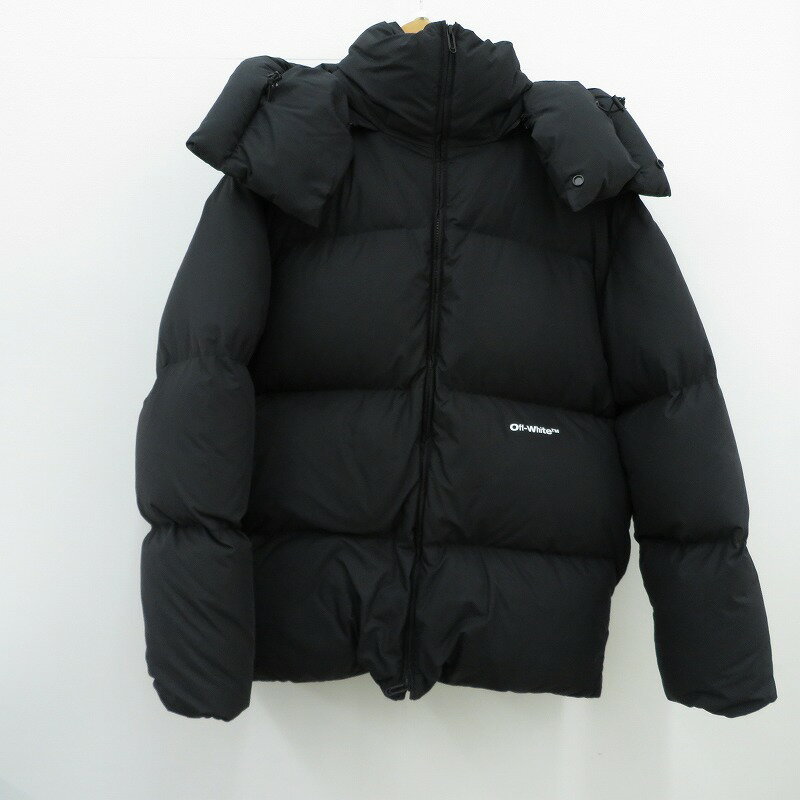 【中古】OFF-WHITE | オフホワイト LOGO BOUNCE DOWN PUFFER JACKET ダウンジャケット OMED045F22FAB001 ブラック サイズ:L【瀬戸大橋店】