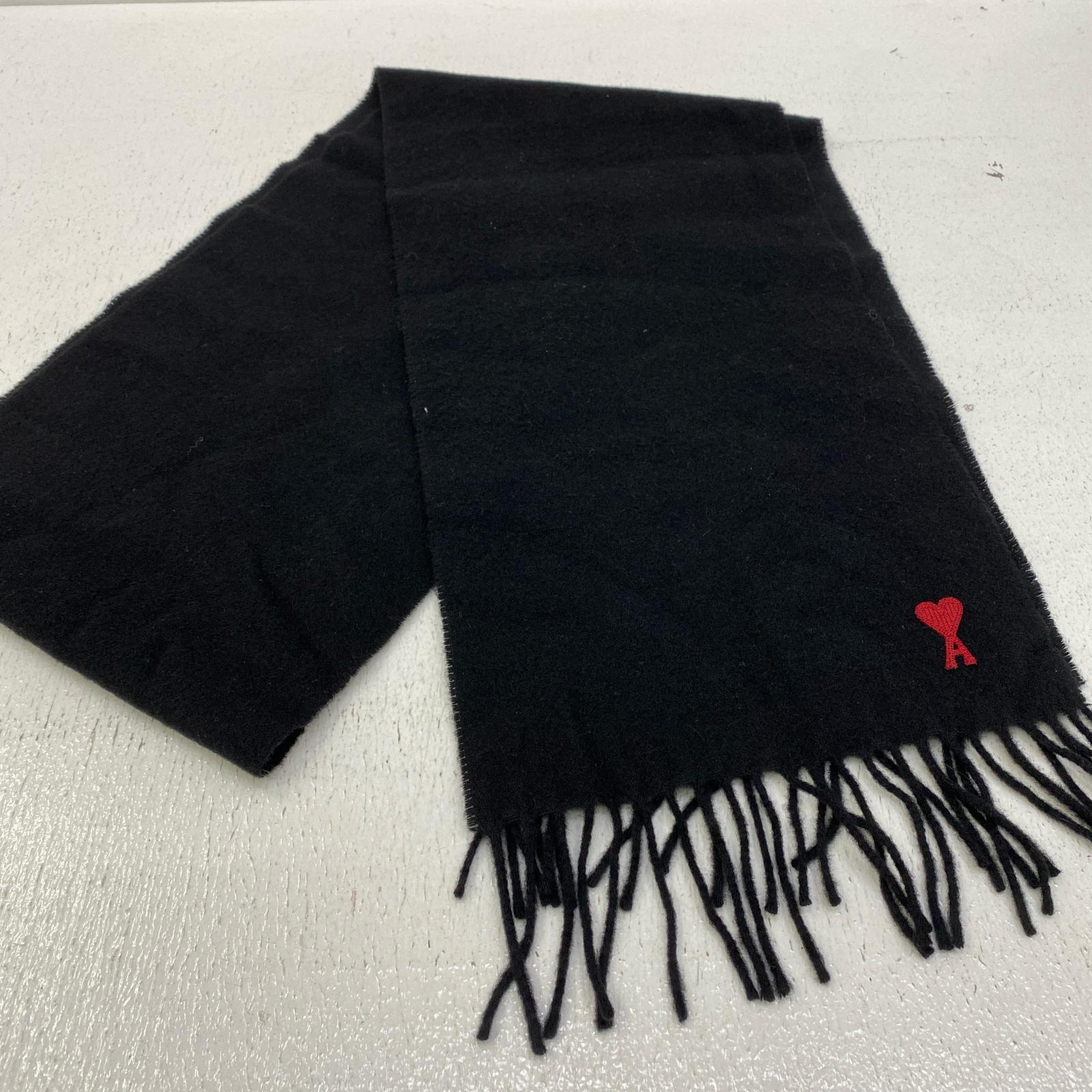 【中古】AMI | アミ ハートロゴ マフラー ブラック【加古川店】