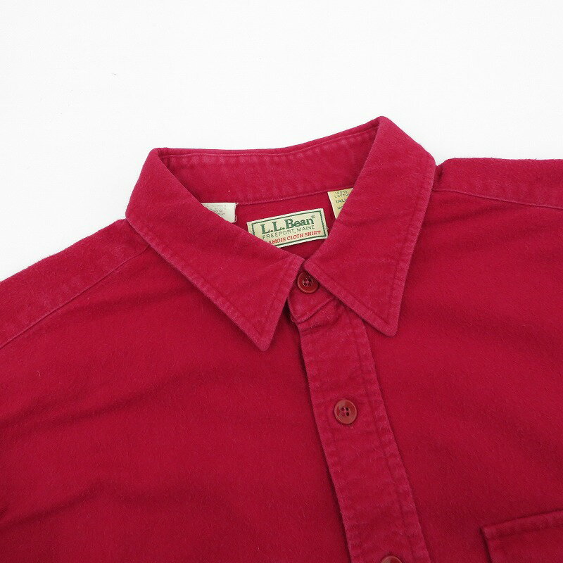 【中古】L.L.Bean | エルエルビーン アメリカ製 長袖シャツ - レッド サイズ：L【瀬戸大橋店】