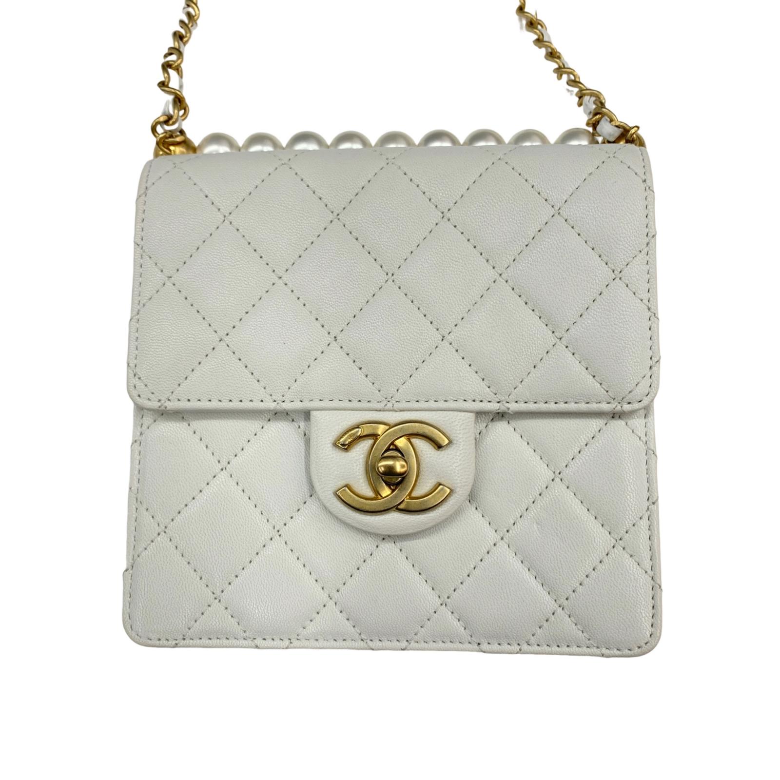 【中古】CHANEL | シャネル マトラッセ チェーンショルダー ショルダーバッグ AS0584 ホワイト【加古川物流】