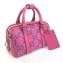 【中古】GUCCI | グッチ GGエンボス ブルー ハンド ミニボストン その他バッグ 725292 ピンク【加古川物流】