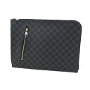 【中古】LOUIS VUITTON | ルイ・ヴィトン ダミエグラフィット ポッシュ ドキュマン クラッチバッグ ブリーフケース N48247 ブラック【三重本...