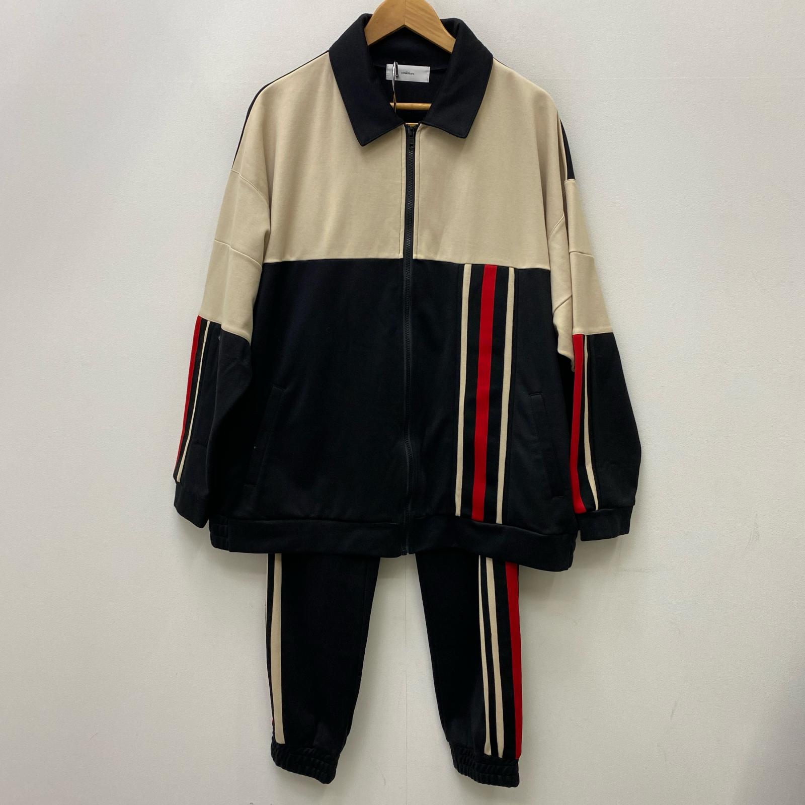 【中古】 LINE SLEEVE TRACK JACKET セットアップ トップスS、パンツM ブラック【加古川店】