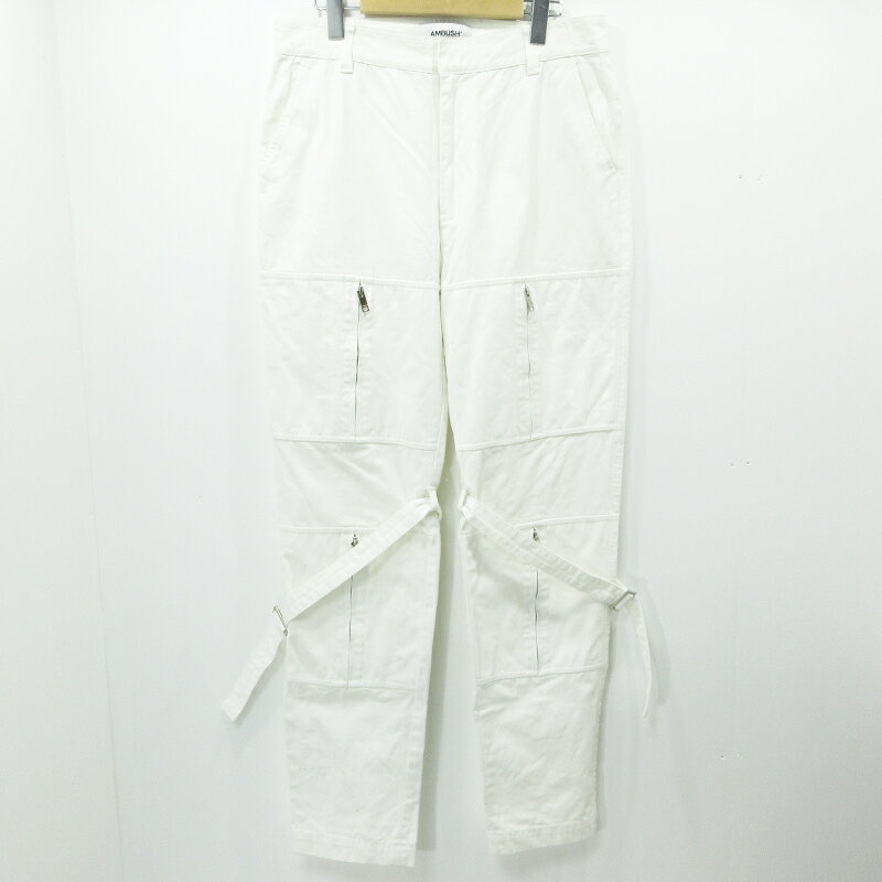 【中古】AMBUSH | アンブッシュ Zipper Bondage Pants カーゴパンツ 12111802 ホワイト サイズ:2【三重本店】