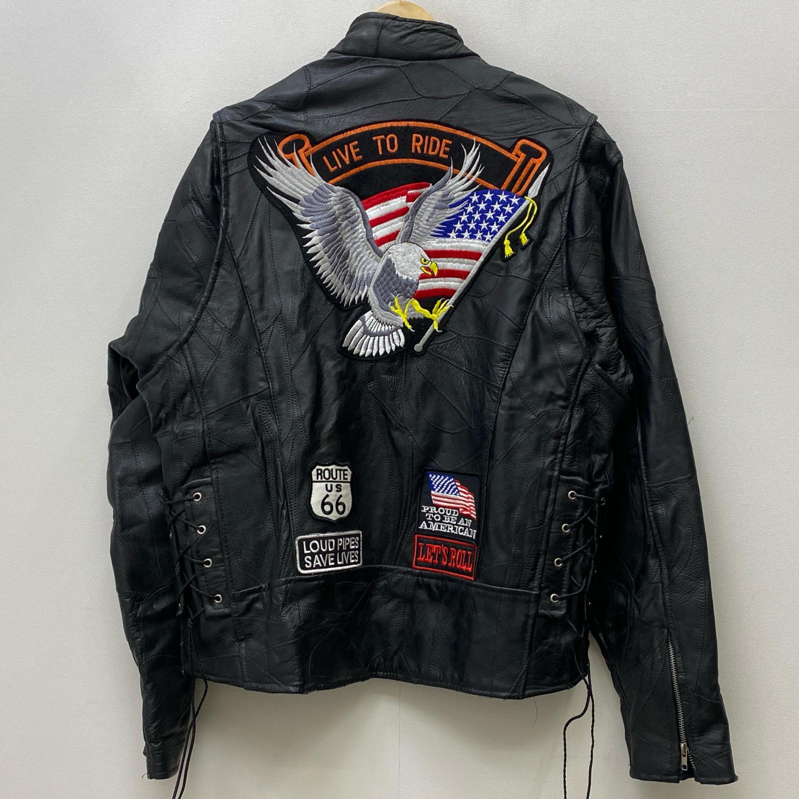 【中古】HARLEY-DAVIDSON | ハーレーダビットソン diamond plate ライダースジャケット ブラック サイズ：L【加古川店】
