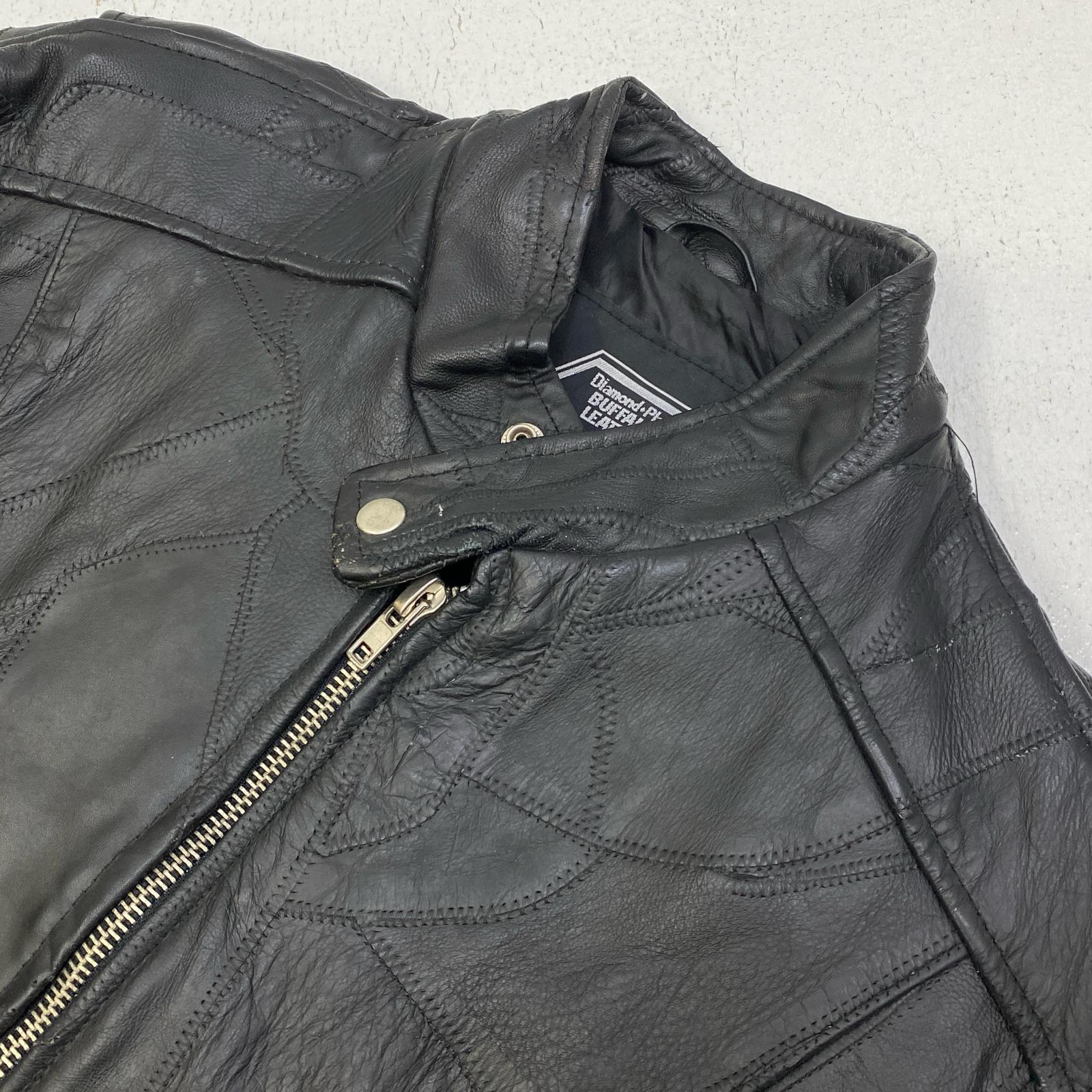 【中古】HARLEY-DAVIDSON | ハーレーダビットソン diamond plate ライダースジャケット ブラック サイズ：L【加古川店】