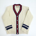 【中古】GUCCI | グッチ ウェブストライプ カーディガン 763373 XKDPC カーディガン 763373 XKDPC ホワイト サイズ:M【加古川物...