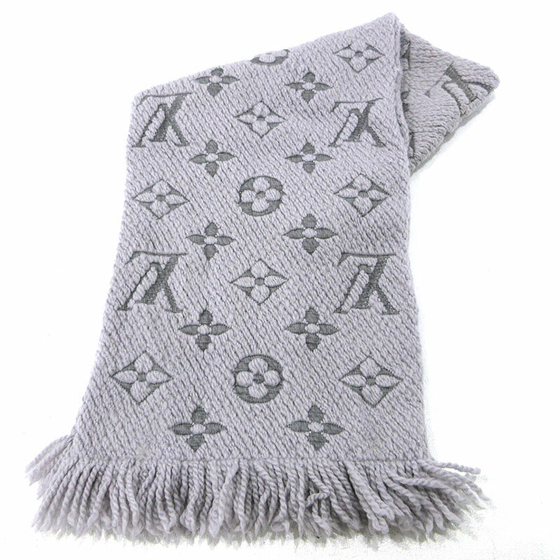【中古】LOUIS VUITTON | ルイ・ヴィトン エシャルプロゴマニア マフラー M74742 グレー【三重本店】