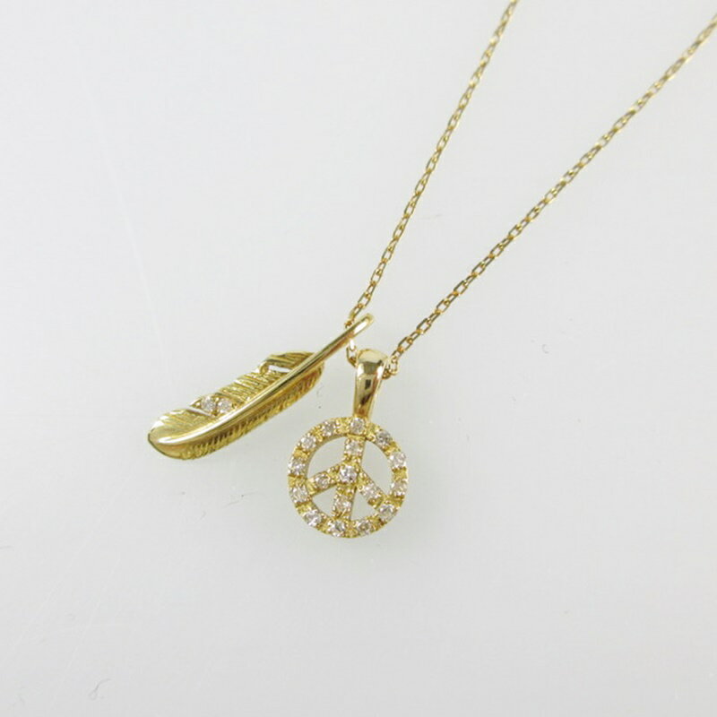 【中古】 GLITTER PEACE NECKLACE/Small Feather ネックレス GDP-051 / PMF/G18D ゴールド【姫路東店】