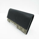 【中古】GUCCI | グッチ GGスプリーム 二つ折り長財布 410100・1147 ブラック × ベージュ【瀬戸大橋店】