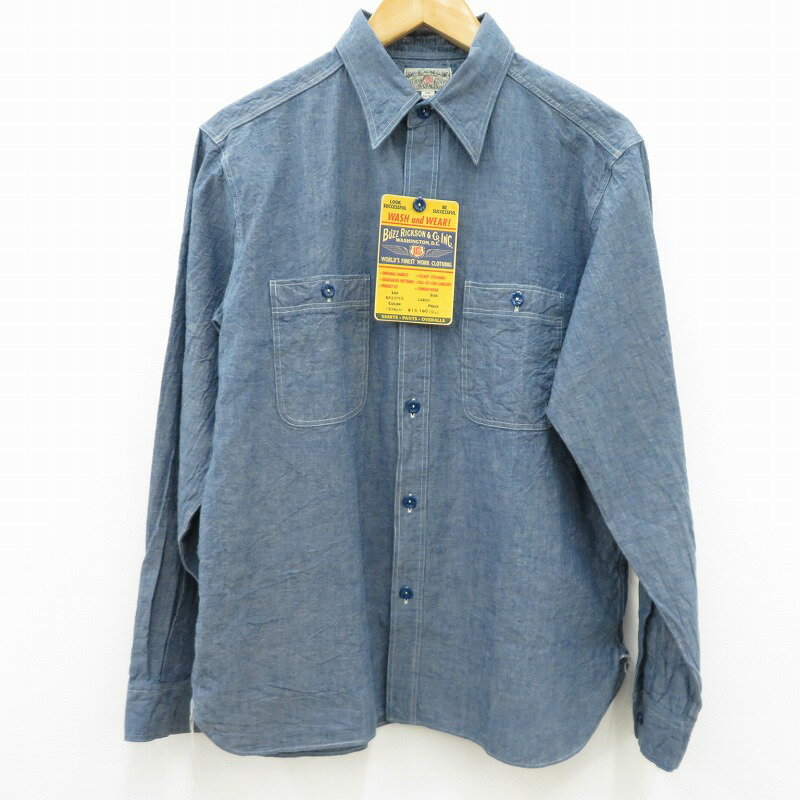 【中古】Buzz Rickson's | バズリクソンズ シャブレーワークシャツ 長袖シャツ BR25995 ブルー【瀬戸大橋店】