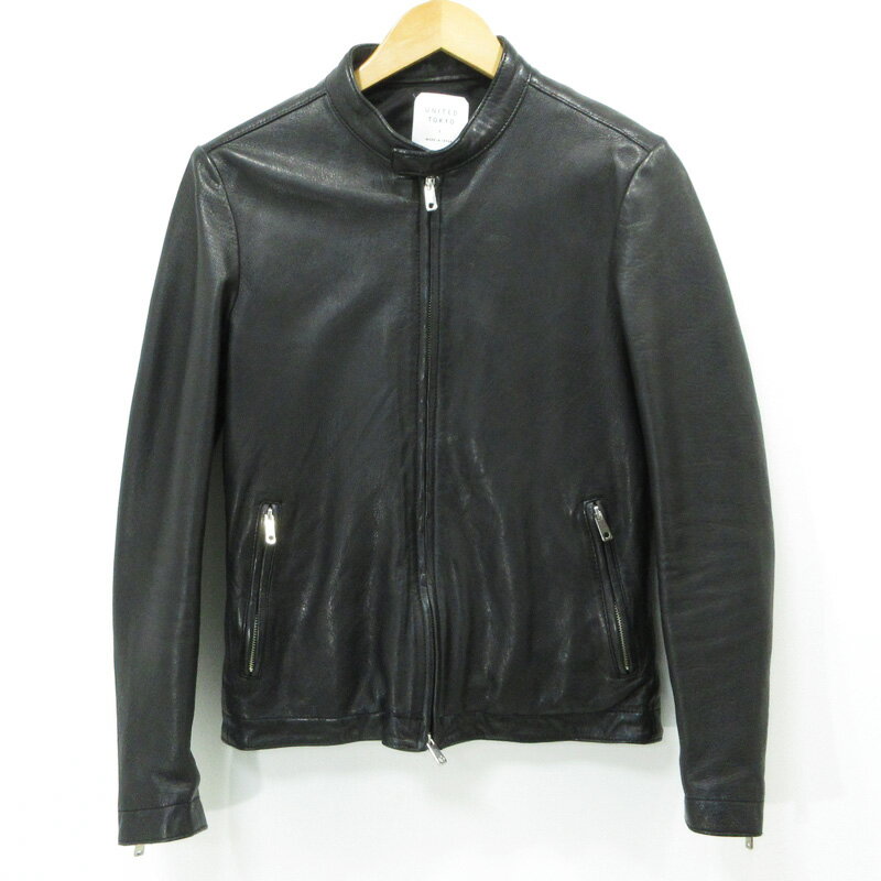 【中古】UNITED TOKYO | ユナイテッドトウキョウ ラムスキン レザージャケット ブラック サイズ:1【三重本店】