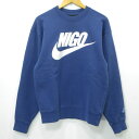 【中古】NIKE | ナイキ × NIGO (ニゴー) ロゴプリント長袖スウェットシャツ FV5941-492 ブルー サイズ:XS(US)【三重本店】(4)
