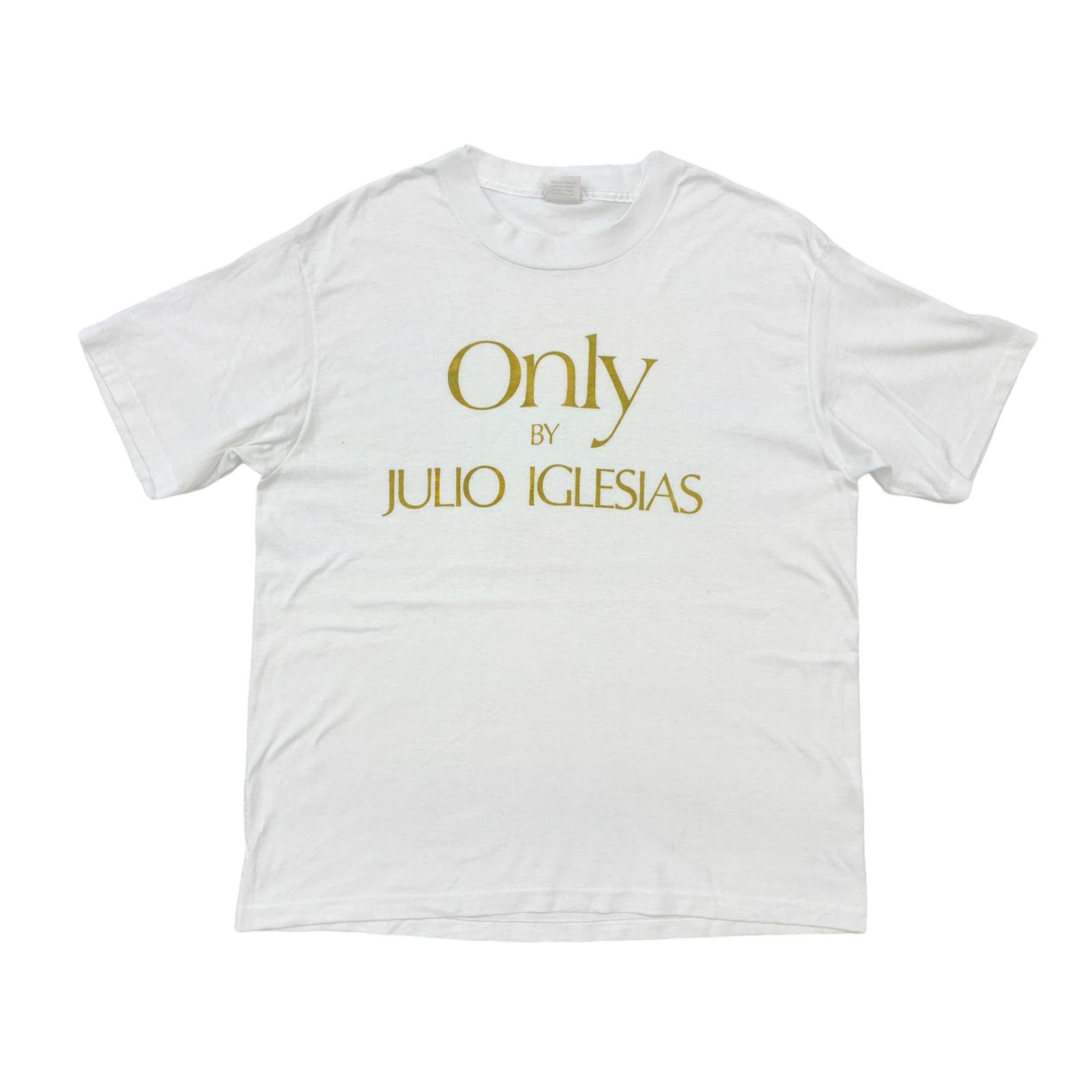 【中古】 ~90年代 WHITE HOUSE ONLY BY JULIO IGLESIAS 半袖Tシャツ ホワイト サイズ:XL【加古川物流】