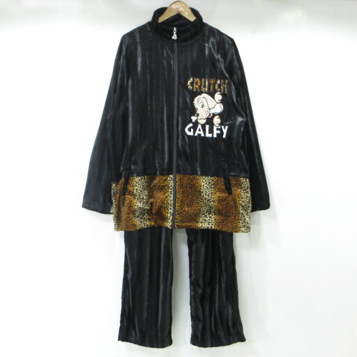 【中古】GALFY | ガルフィー 犬 レオパード柄 豹柄 ジャージ ベロアセットアップ 133026 ブラック サイズ:L(中型犬)【三重本店】 【中古】GALFY | ガルフィー 犬 レオパード柄 豹柄 ジャージ ベロアセットアップ 133026 ブラック サイズ:L(中型犬)【三重本店】