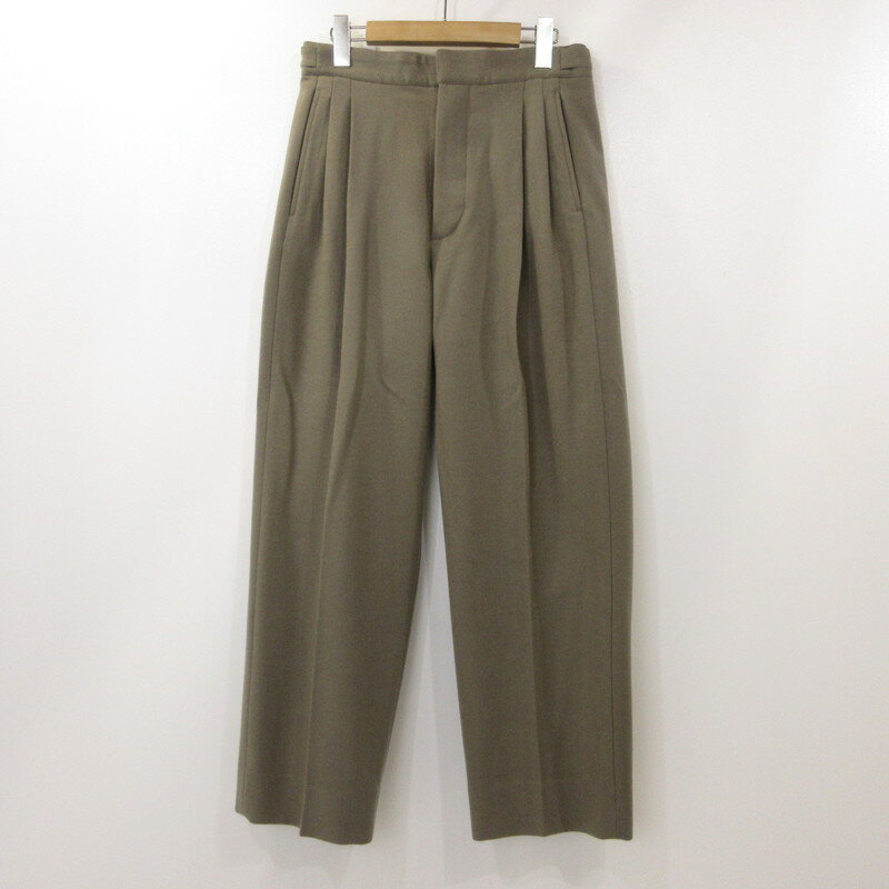 【中古】THE CLASIK ザ クラシック BACK BELT TROUSER (WOOL) パンツ CKTR-029 カーキ サイズ:46【姫路東店】