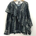 【中古】AMERI | アメリ 2WAY FRILL BLOUSE Vネック ラウンドネック アシンメトリー ダマスク柄 フリルブラウス 02410460300 マルチカラー サイズ:FreeSize【尾張小牧店】