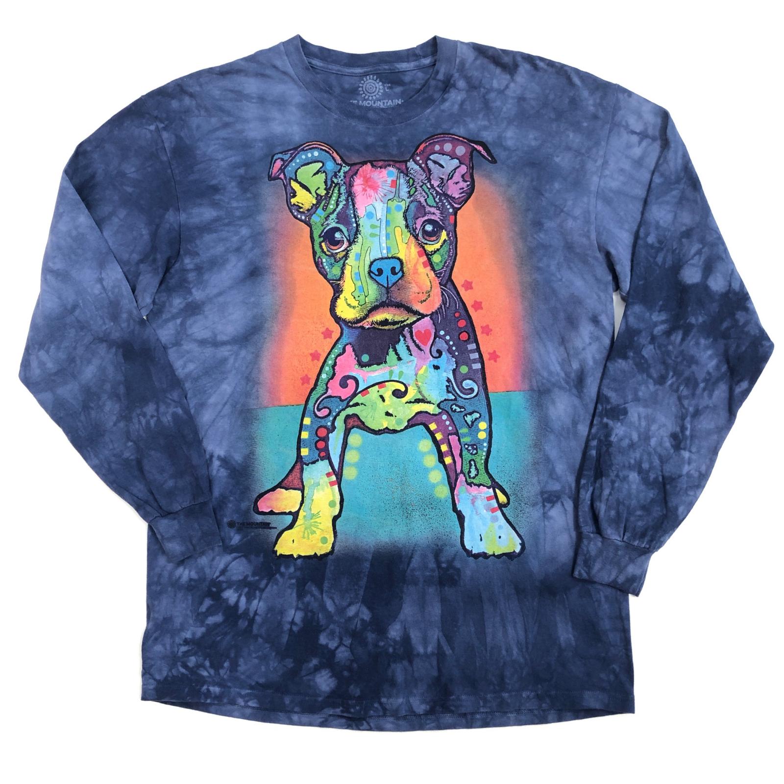 【中古】 THE MOUNTAIN ザ マウンテン ロンTEE 犬 DOG 長袖Tシャツ タイダイ【加古川物流】