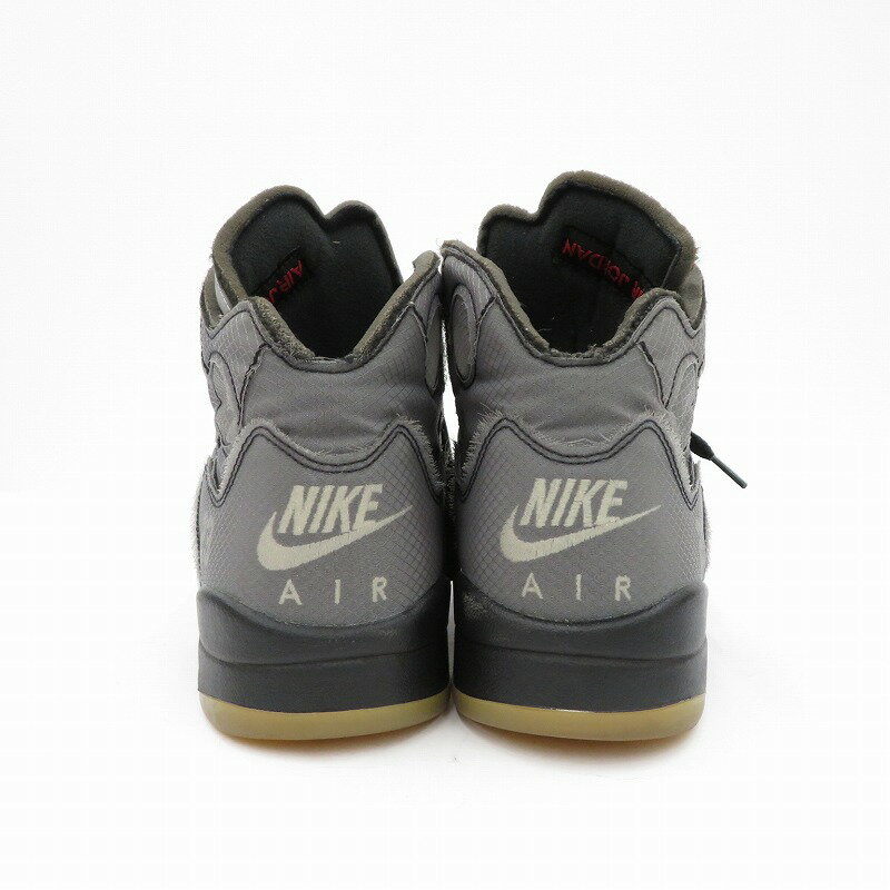 【中古】NIKE | ナイキ ×Off-White Air Jordan 5 'Black/Muslin/Fire Red' スニーカー CT8480-001 エアジョーダン グレー 27cm【瀬戸大橋店】
