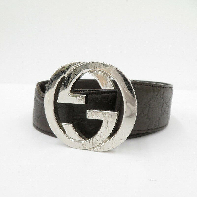 【中古】GUCCI | グッチ グッチシマ インターロッキングG ベルト 411924 214351 ブラウン【瀬戸大橋店】
