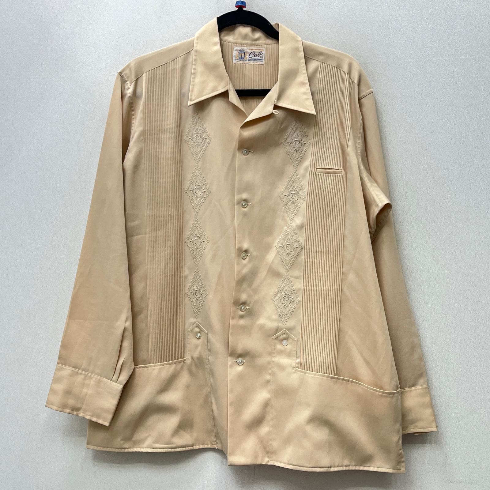 【中古】 キューバシャツ 長袖シャツ ベージュ サイズ:42【加古川店】