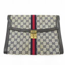 【中古】GUCCI | グッチ GGキャンバス クラッチバッグ - ネイビー系【瀬戸大橋店】