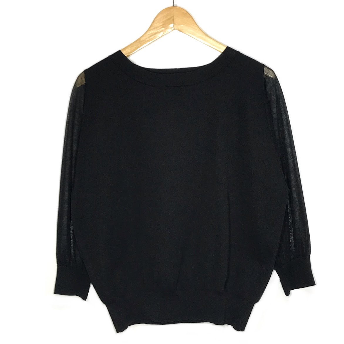 【中古】INDIVI | インディヴィ シアーニットアップ セットアップ 127-52401 ブラック サイズ：38【倉吉店】