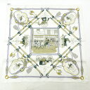 【中古】HERMES | エルメス カレ70 パロニエ ハンカチ ホワイト系【三重本店】