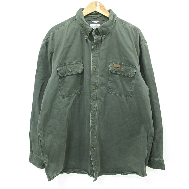 【中古】Carhartt | カーハート sandstone twill shirt 長袖シャツ s09 mos カーキ サイズ:XXL【三重本店】