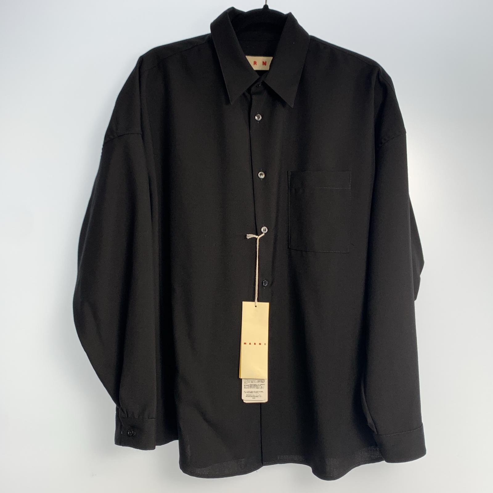 MARNI マルニ カジュアルシャツ 黒 48(L位) 2108424S0032 MARNI マルニ カジュアルシャツ 黒 48(L位) 2108424S0032 楽天