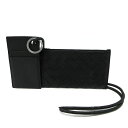 【中古】BOTTEGA VENETA | ボッテガヴェネタ イントレチャート ネックウォレット カードケース付き ショルダーポーチ コインケース ブラック【三重本店】