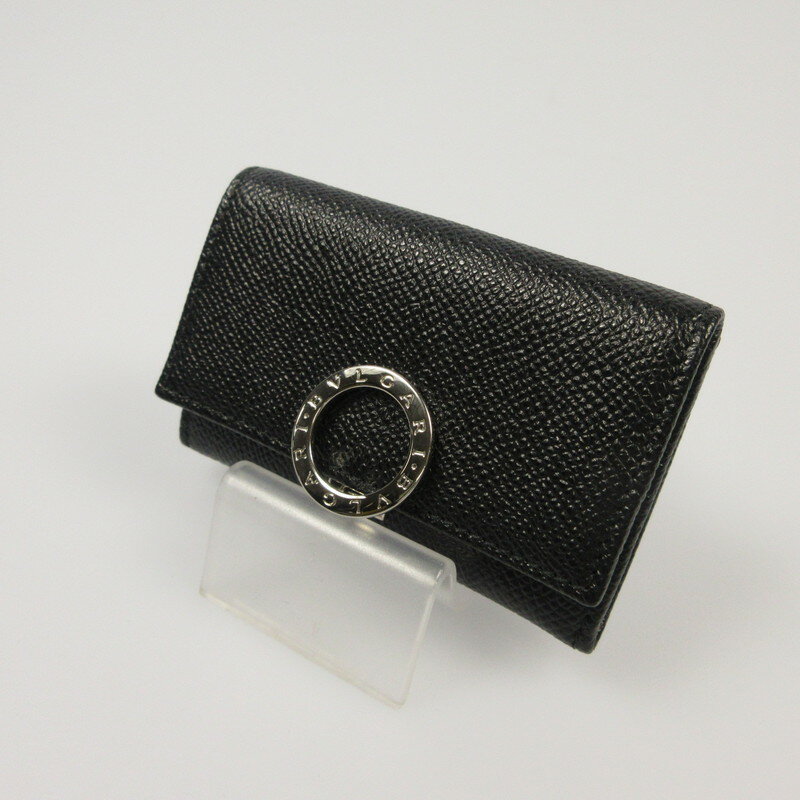 【中古】BVLGARI | ブルガリ グレインドカーフスキン ロゴクリップ コインケース 33749 ブラック【姫路東店】