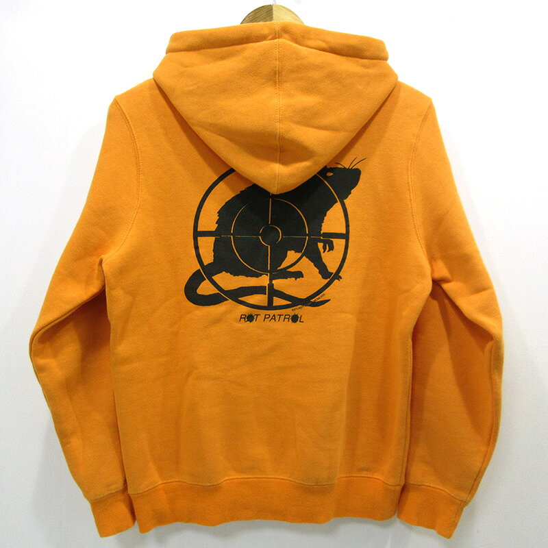 【中古】STUSSY | ステューシー Rat Patrol Hoodie プルオーバーパーカー オレンジ サイズ：S【三重本店】