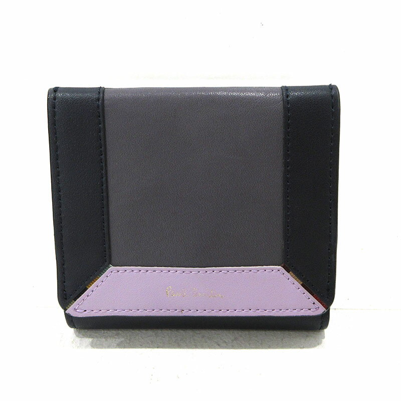 【中古】Paul Smith | ポール・スミス コントラストカラーブロック 三つ折り財布 BPW273 ネイビー【三重本店】(4)