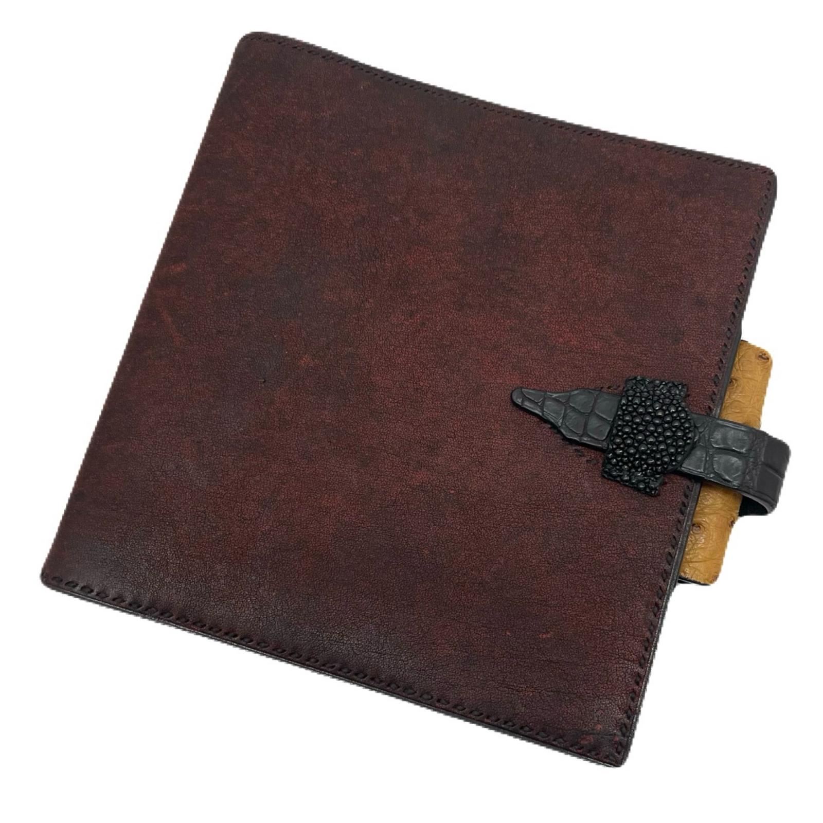 【中古】BAGERA | バゲラ 正方形ノートカバー 庭草 手帳カバー ブラウン【尾張小牧店】