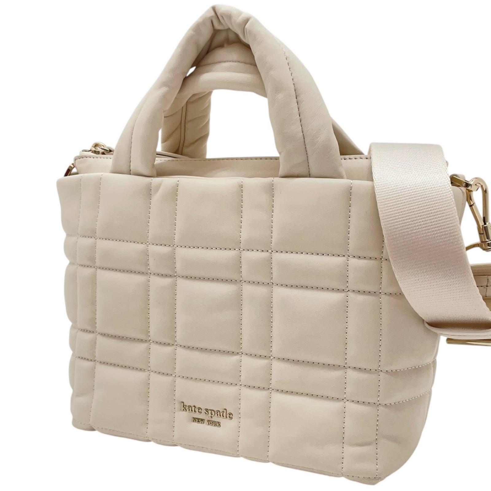 【中古】kate spade NEW YORK | ケイトスペードニューヨーク ソフトウェア　キルテッド　レザーミニト..