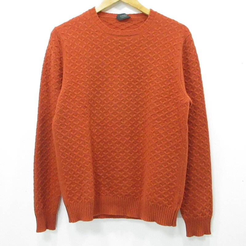 【中古】ZANONE | ザノーネ ウール長袖セーター 7ETJP4 ZC219 オレンジ テラコッタ サイズ：48【三重本店】