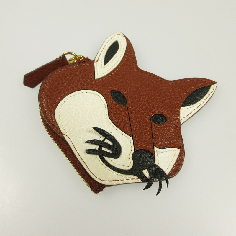 【中古】MAISON KITSUNE | メゾンキツネ LEATHER FOX HEAD COIN PURSE コインケース KUZ-8815-A ブラウン【姫路東店】