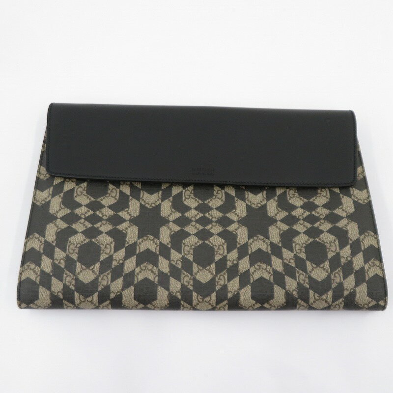 【中古】GUCCI | グッチ GGカレイド キャンバス ポートフォリオ クラッチバッグ 406725・527066 ブラック【瀬戸大橋店】