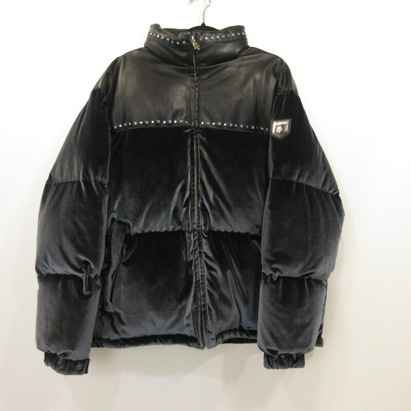 【中古】SUPPLIER | サプライヤー STUDS VELOUR PUFFER ダウンジャケット DK-ZH17-S グレー サイズ：XX..