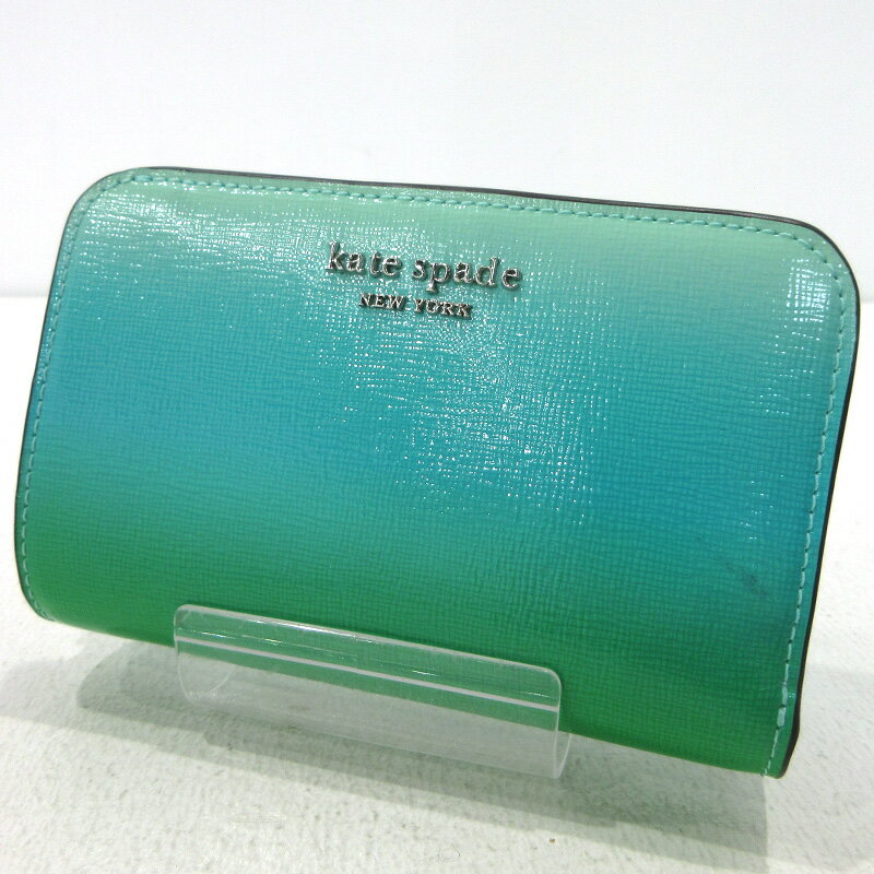 【中古】kate spade NEW YORK | ケイトスペードニューヨーク 二つ折り財布 グリーン【三重本店】