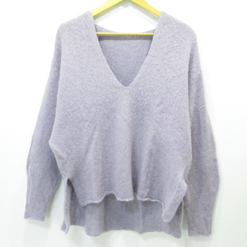 【中古】 Mame Kurogouchi | マメクロゴウチ アルパカ混Vネック長袖セーター ニット MM23PF-KN715 パープル サイズ：1【三重本店】(4)